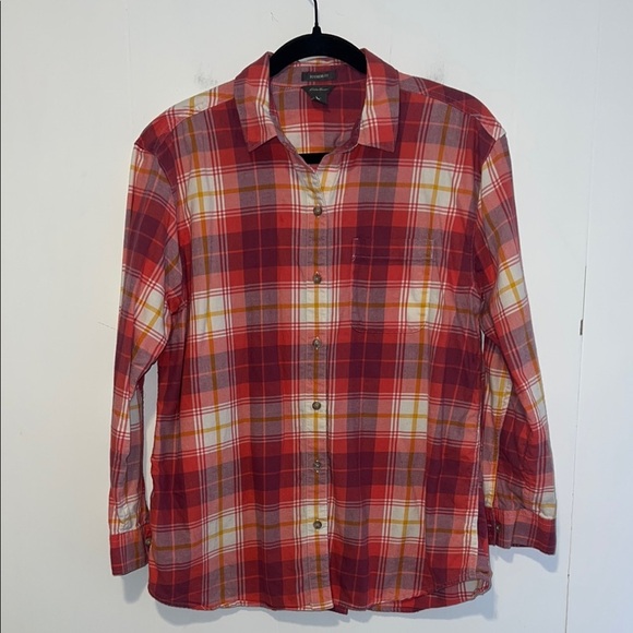 Eddie Bauer Boyfriend Fit Long Sleeve Plaid Button Up Shirt A102* - Picture 1 of 4